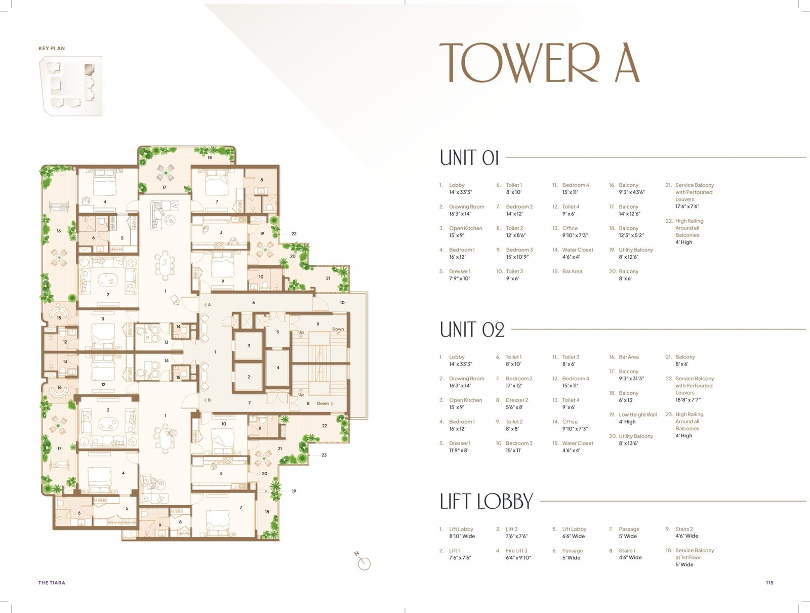 The Tiara New Chandigarh Tower A 4 BHK Floor Plan