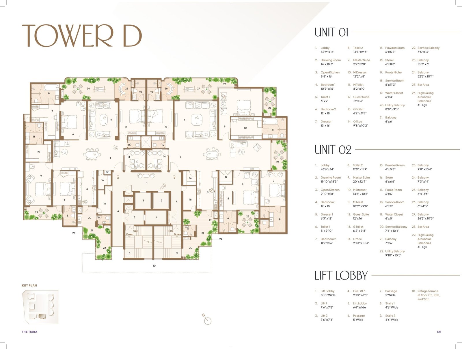 The Tiara New Chandigarh Tower D 4 BHK Floor Plan