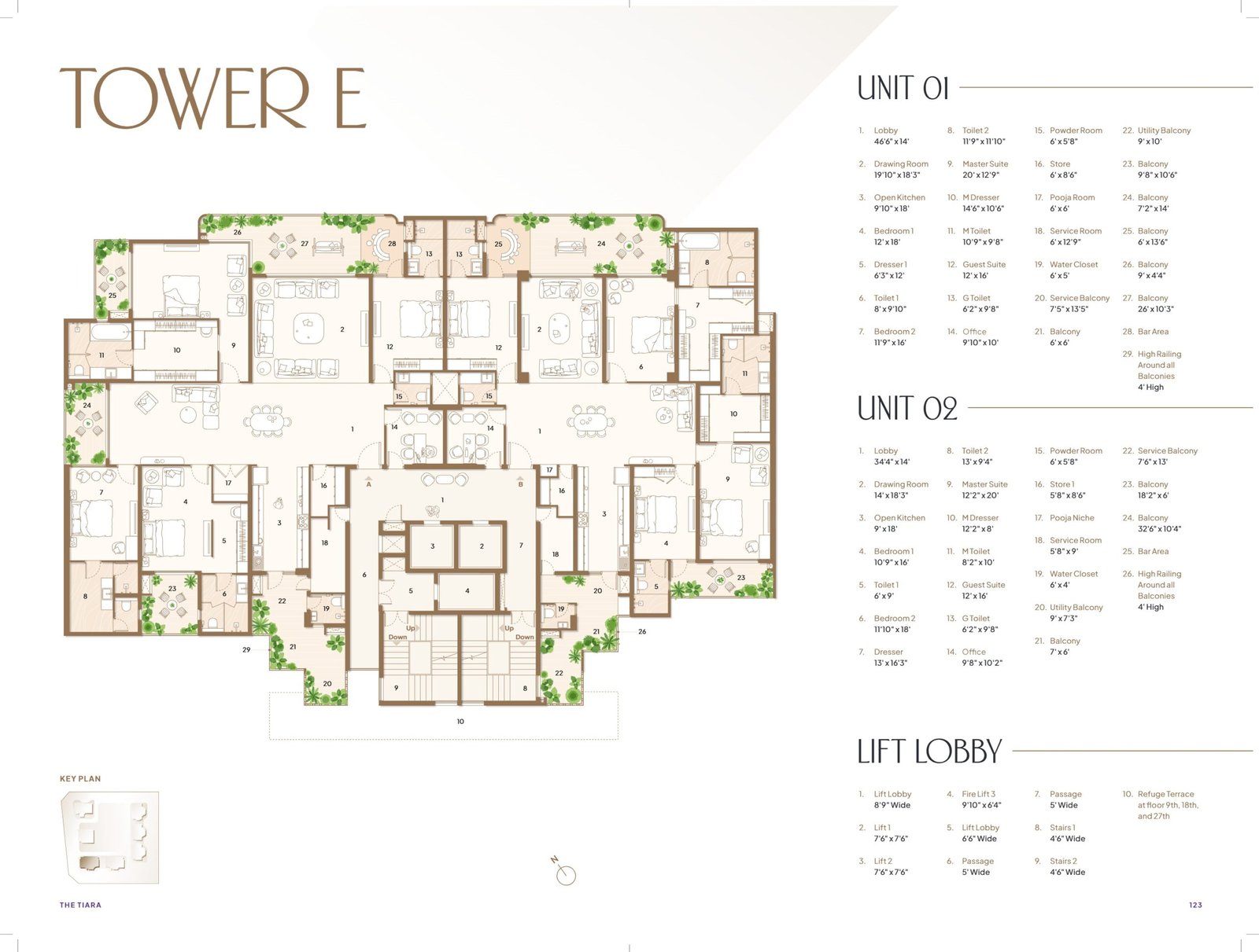 The Tiara New Chandigarh Tower E 4 BHK Floor Plan