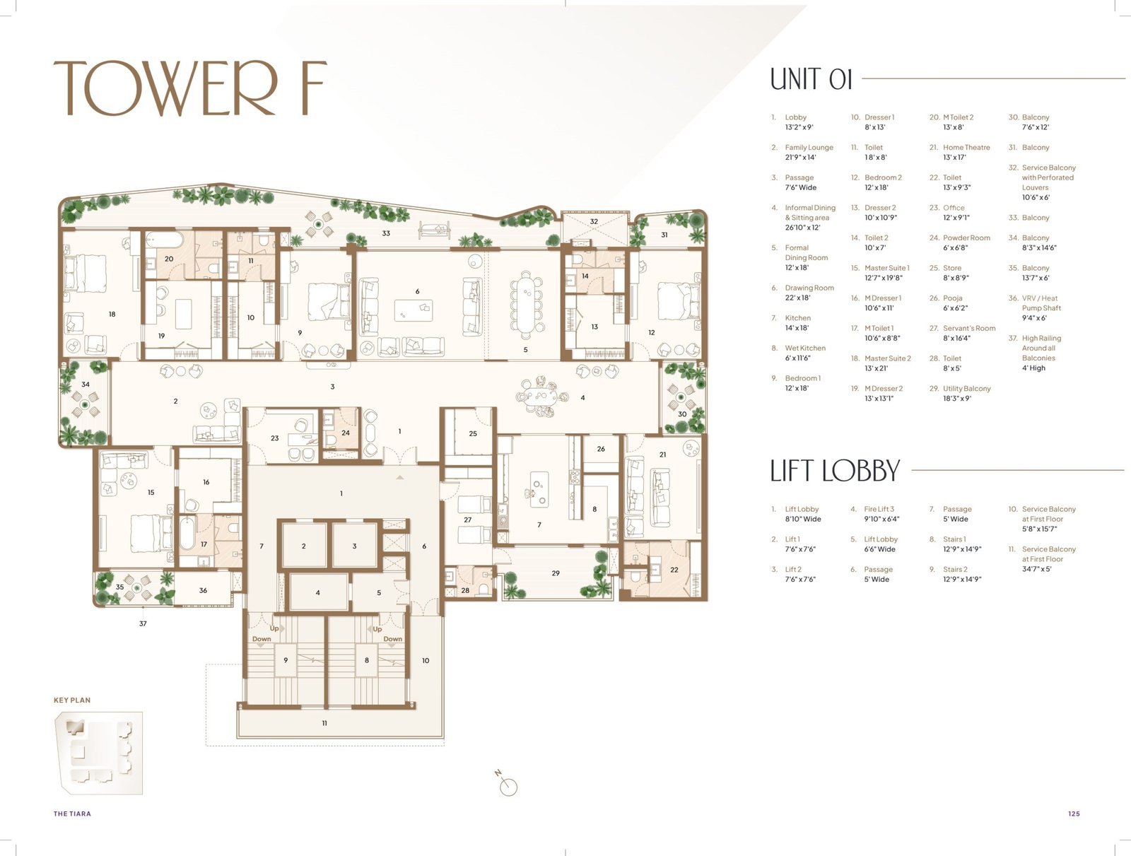The Tiara New Chandigarh Tower F 4 BHK Home Theatre Floor Plan